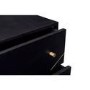 Mika 3 Drawer Dark Brown Chest of Drawers with Brass Inlay