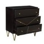 Mika 3 Drawer Dark Brown Chest of Drawers with Brass Inlay