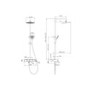 GRADE A1 - Brushed Brass Round Thermostatic 3 Outlet Mixer Shower Set with Bath Filler Spout  Push Buttons and Shelf- Mika