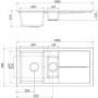GRADE A1 - 1.5 Bowl Black Composite Kitchen Sink with Reversible Drainer-Rocklite Milton