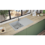 Rocklite Milton Single Bowl Inset Grey Composite Kitchen Sink with Reversible Drainer
