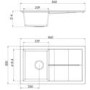 Rocklite Milton Single Bowl Inset Grey Composite Kitchen Sink with Reversible Drainer