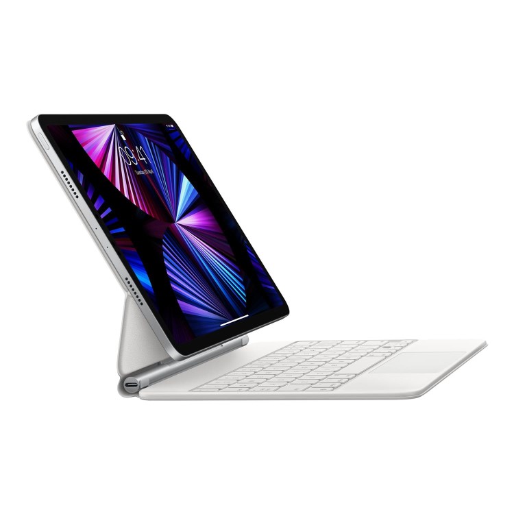 Refurbished Apple MJQJ3B/A Magic Keyboard - GRADE A1 - Apple Magic Keyboard - Keyboard and folio case - with trackpad - backlit - Apple Smart connector - QWERTY - UK - white - for 11-inch iPad Pro 1st