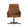 Tan Faux Leather Recliner Swivel Office Chair with Footrest - Mila