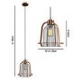 Copper and Glass Dome Pendant Light - Industrial - Cortland