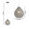 Crystal Pear Drop Pendant Light in Chrome - Scarsdale