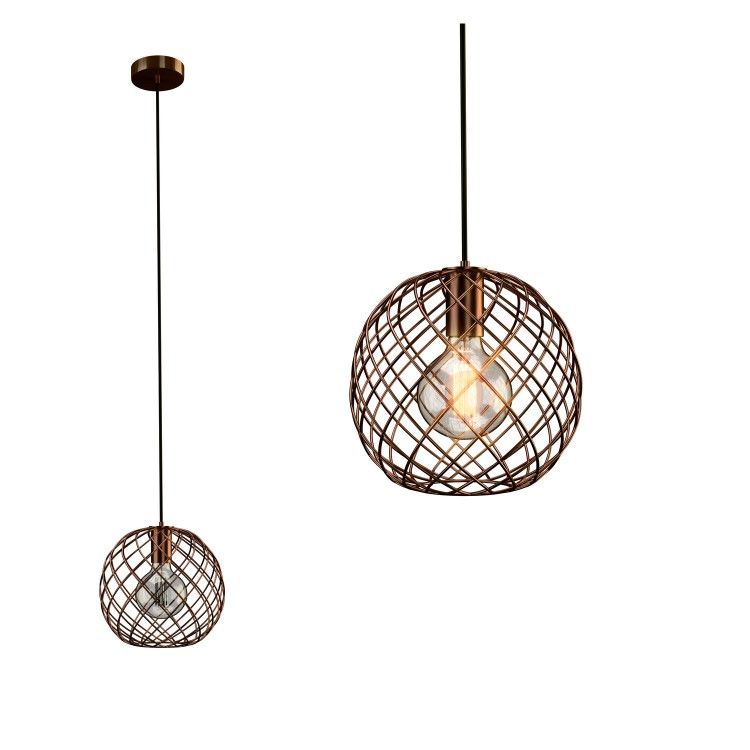 Copper Basket Pendant Light - Metal