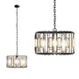 Large Black Metal Pendant Light with Crystals - Montrose