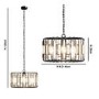 Large Black Metal Pendant Light with Crystals - Montrose