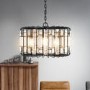 Large Black Metal Pendant Light with Crystals - Montrose
