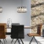 Large Black Metal Pendant Light with Crystals - Montrose