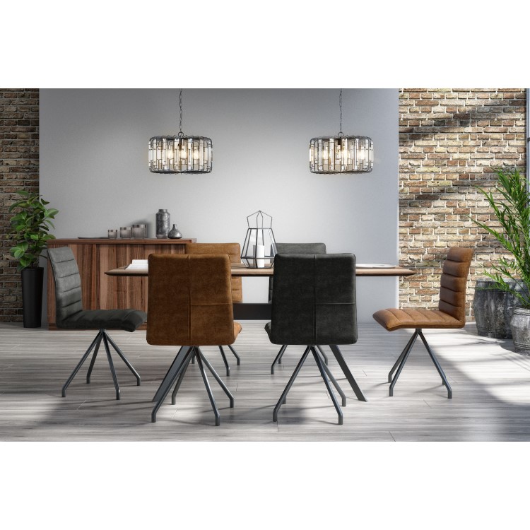 Large Black Metal Pendant Light with Crystals - Montrose