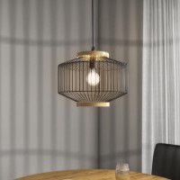 Black Metal Cage Pendant Light - Woodbury