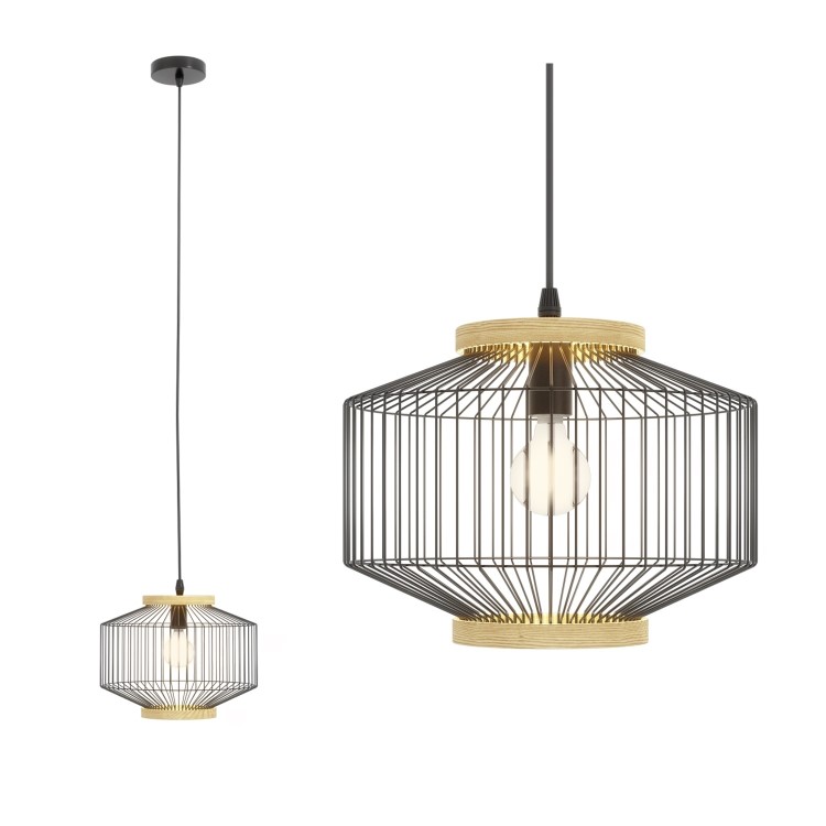 Black Metal Cage Pendant Light - Woodbury