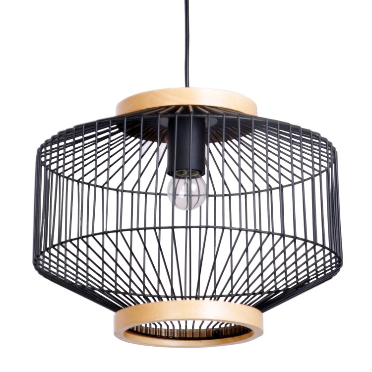 Black Metal Cage Pendant Light - Woodbury