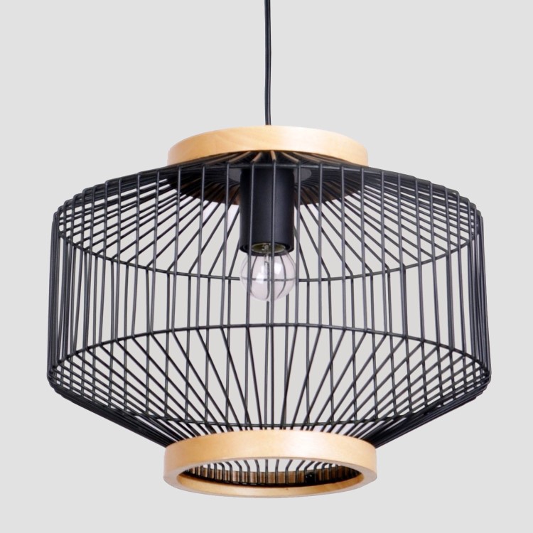 Black Metal Cage Pendant Light - Woodbury