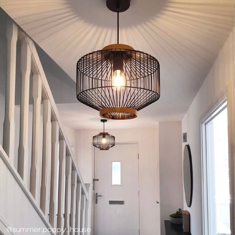 Black Metal Cage Pendant Light - Woodbury