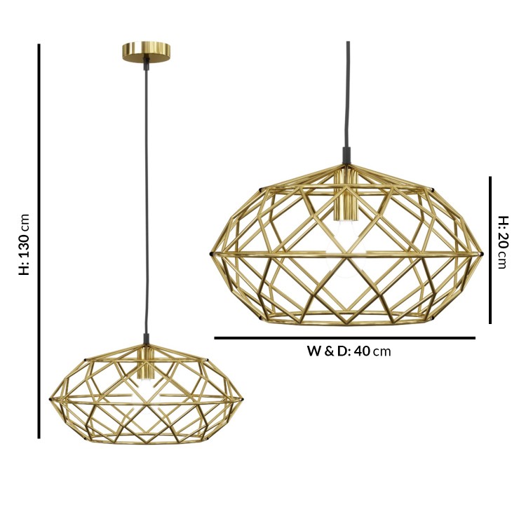 Ex Display Gold Cage Pendant Light - Chicago