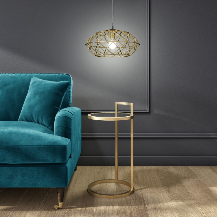 Ex Display Gold Cage Pendant Light - Chicago