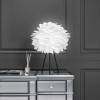 White Faux Feather Tripod Table Lamp - Cary
