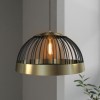 Black Dome Pendant Light with Gold Finish - Mayfield