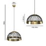 Black Dome Pendant Light with Gold Finish - Mayfield