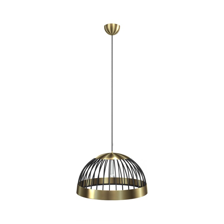 Black Dome Pendant Light with Gold Finish - Mayfield