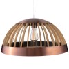Wood Dome Pendant Light with Copper Finish - Mayfield