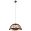 Wood Dome Pendant Light with Copper Finish - Mayfield