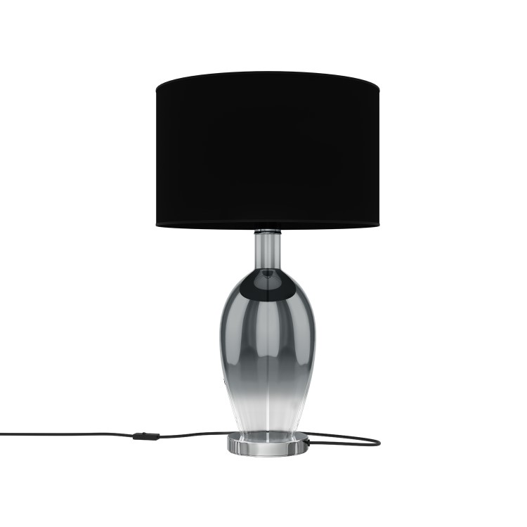 Black & Smoked Glass Table Lamp - Bloomfield