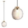 Ribbed Round Lantern Pendant Light with Brass Finish - Georgia