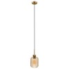Smoked Ribbed Glass Pendant Light with Gold Finish - Lawrence
