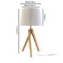 White Shade Wooden Tripod Table Lamp - Whenby
