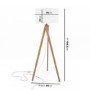 Wooden Tripod Standing Floor Lamp with White Shade - Whenby