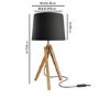 Black Shade Wooden Tripod Table Lamp - Whenby