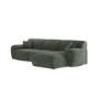 Large Green Chenille Right Hand 4 Seater Chaise Corner Sofa - Mahalia