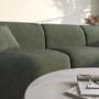 Large Green Chenille Right Hand 4 Seater Chaise Corner Sofa - Mahalia