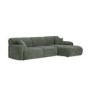 Large Green Chenille Right Hand 4 Seater Chaise Corner Sofa - Mahalia