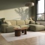 Large Beige Sandstone Chenille Right Hand 4 Seater Chaise Corner Sofa - Mahalia