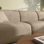 Large Light Olive Chenille Right Hand 4 Seater Chaise Corner Sofa - Mahalia
