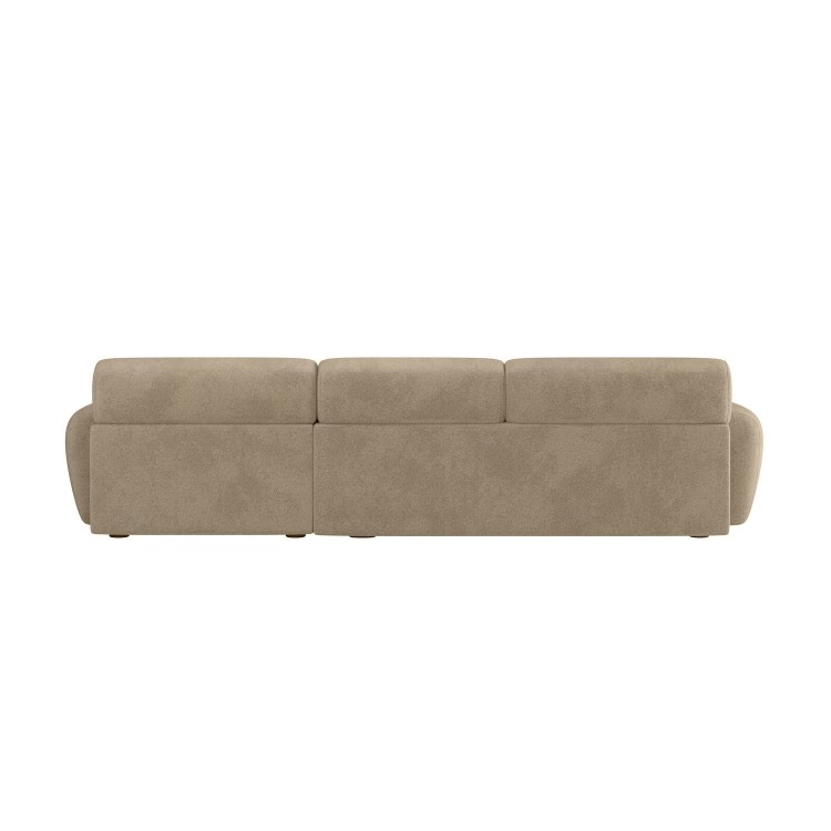 Large Light Olive Chenille Right Hand 4 Seater Chaise Corner Sofa - Mahalia