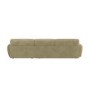 Large Beige Sandstone Chenille Right Hand 4 Seater Chaise Corner Sofa - Mahalia