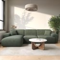 MLI003 Large Green Chenille Left Hand 4 Seater Chaise Corner Sofa - Mahalia