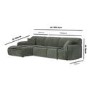 Large Green Chenille Left Hand 4 Seater Chaise Corner Sofa - Mahalia
