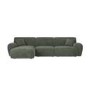 Large Green Chenille Left Hand 4 Seater Chaise Corner Sofa - Mahalia