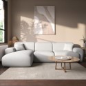 MLI005 4 Seater L-Shape Chaise Corner Sofa in Cream Boucle - Mahalia