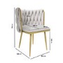 Warm Grey Linen Dressing Table Chair with Gold Legs - Malika