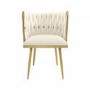 Cream Velvet Dressing Table Chair with Gold Legs - Malika