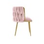 Pink Velvet Dressing Table Chair with Gold Legs - Malika