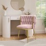Pink Velvet Dressing Table Chair with Gold Legs - Malika